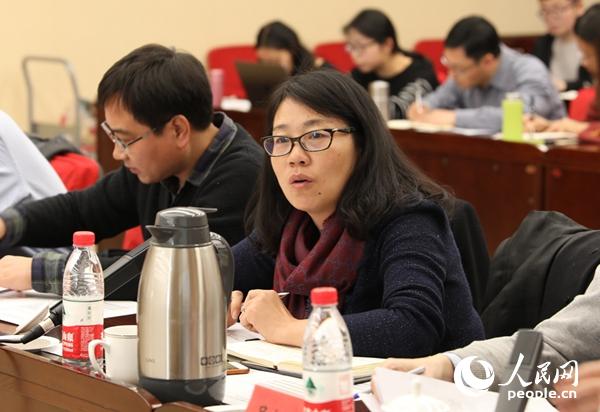 中国国际问题研究副研究员金玲在论坛上发言 （贾文婷 摄）