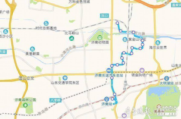 济南：水屯北路全封锁施工，501路明起临时调解运行路段
