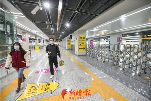 济南地铁1号线换乘站 精明调拨标已经“上岗”